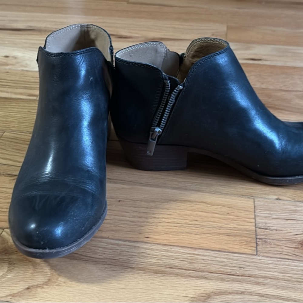 Lucky Brand Black Leather Ankle Booties